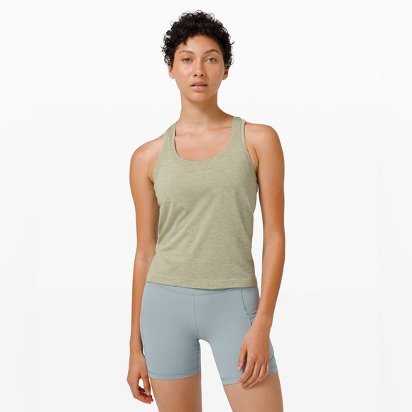 Lululemon Swiftly Tech Racerback 2.0, Asphalt Grey/Lemon Vibe, Size 4 - Picture 1 of 10